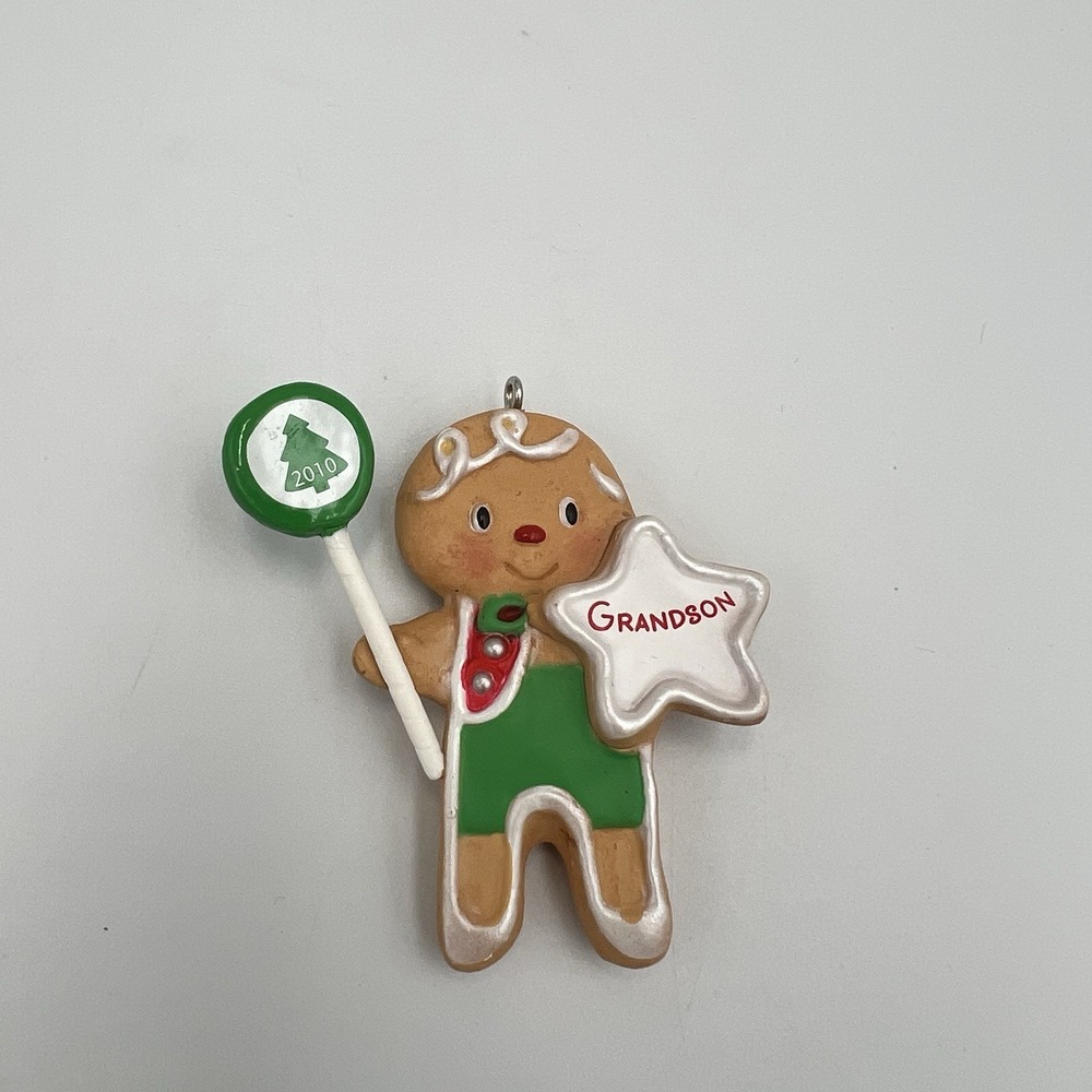 Hallmark Keepsake 2010 Grandson Gingerbread Man Christmas Ornament Sue Tague